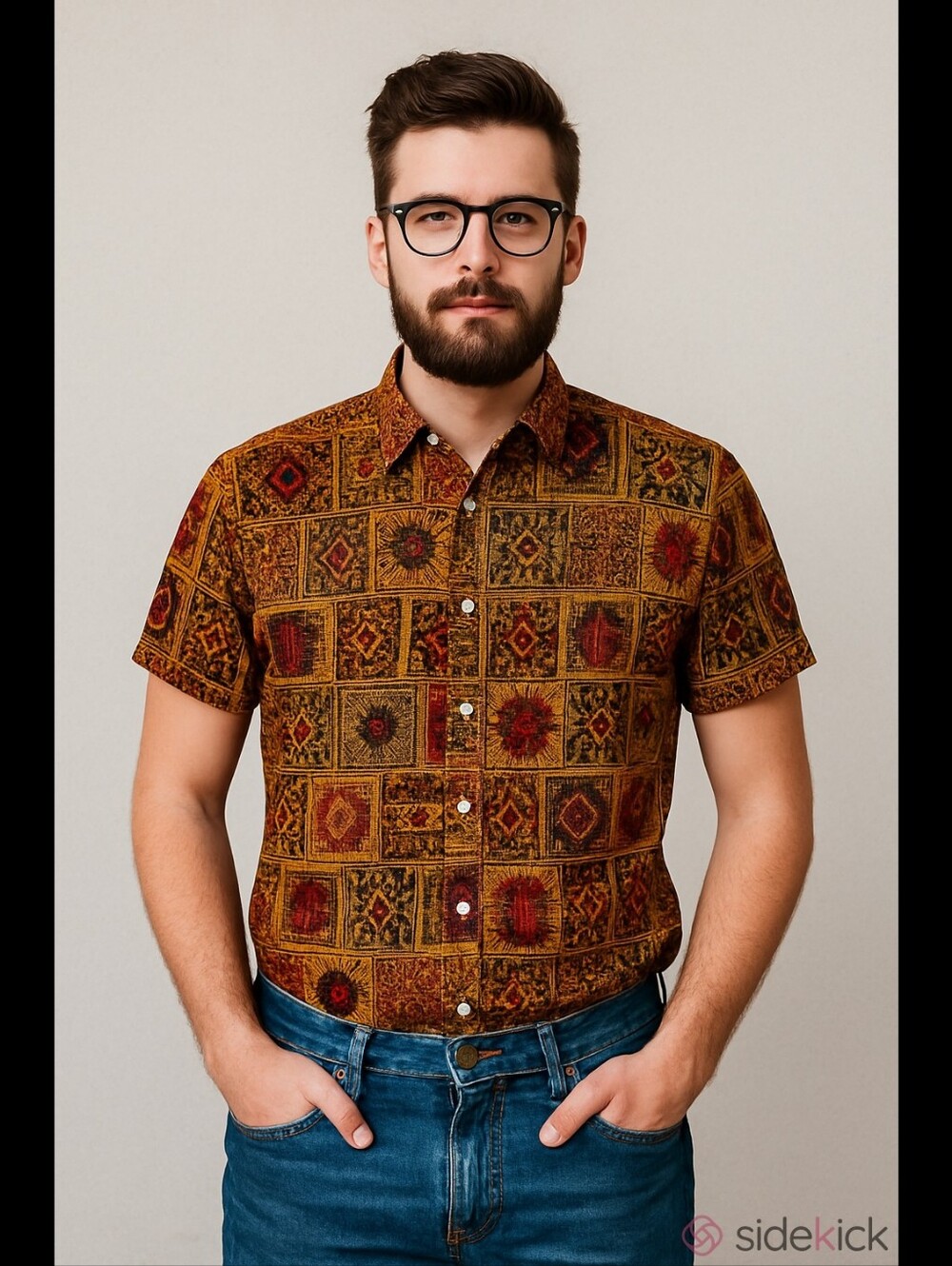 Vintage MCM Casual Short Sleeve Cotton Print